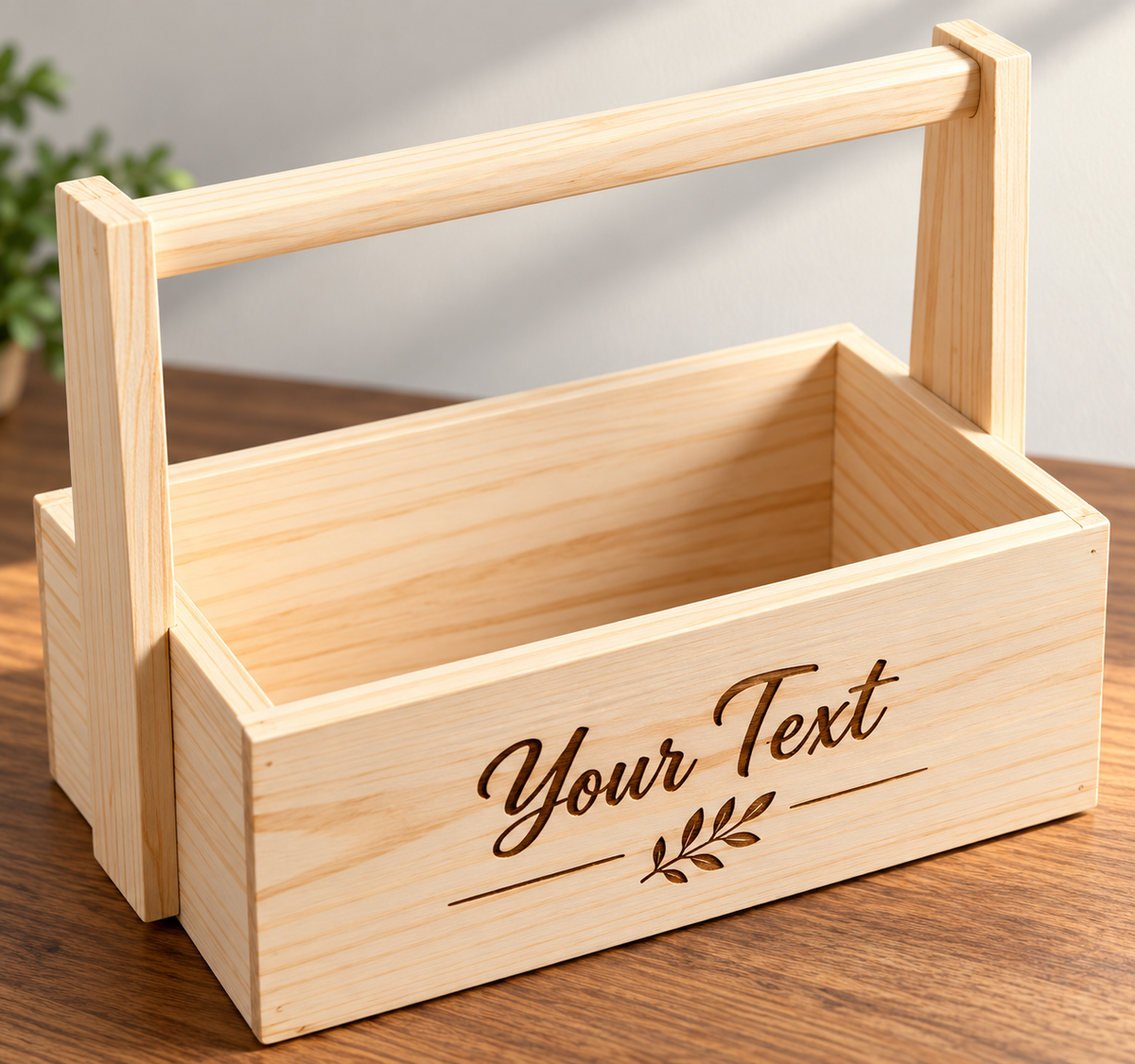 Wooden Gift Basket with Handle â Premium Hamper & Storage Basket