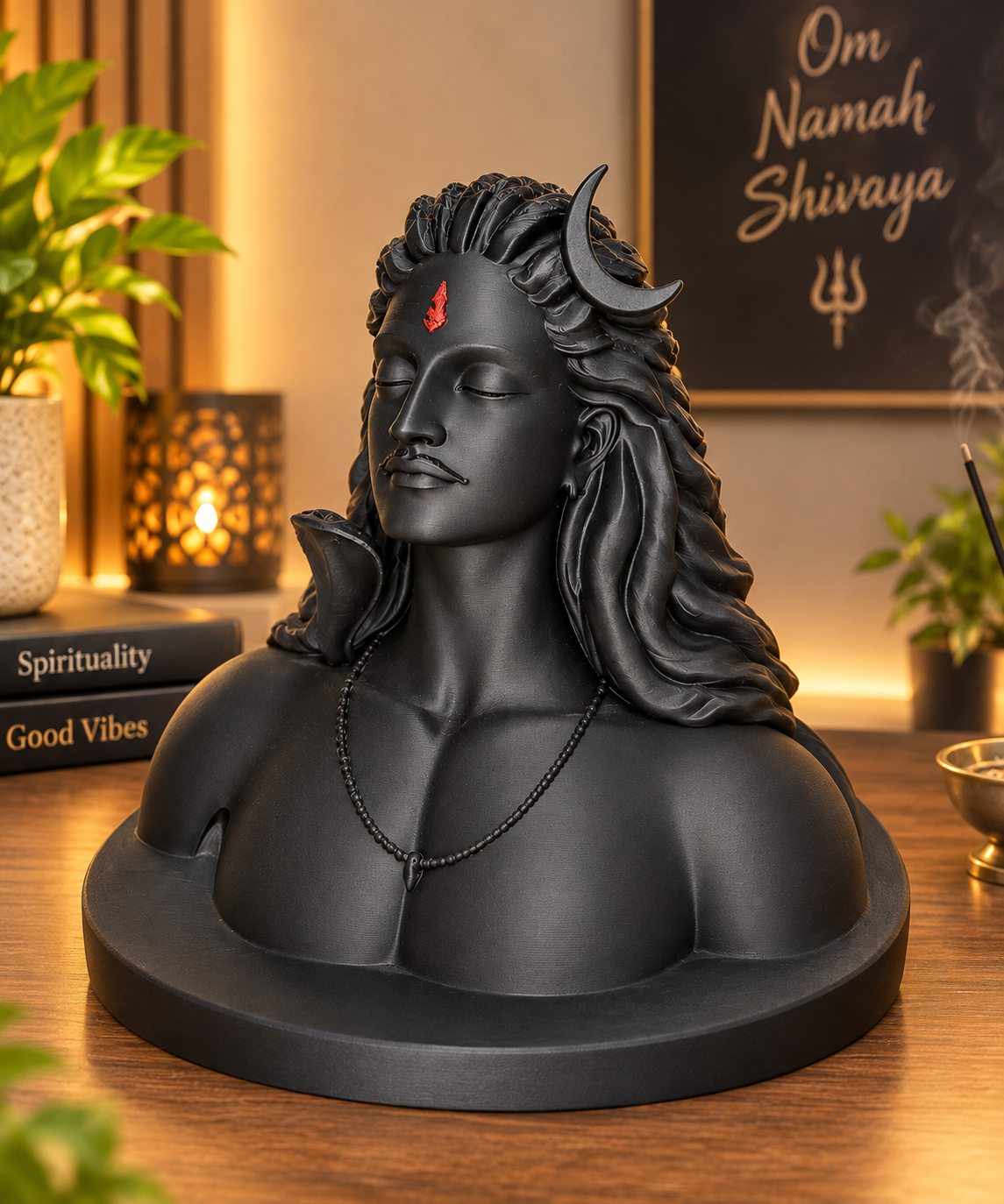 3D Printed Lord Shiva Bust Statue – Mahadev Decorative Spiritual Showpiece