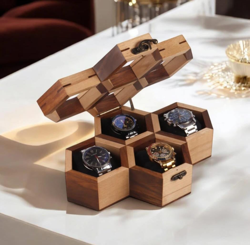 Wooden Multi-Watch Storage Box