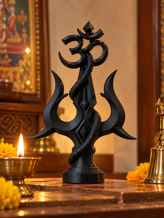 3D Printed Om Trishul Decorative Statue