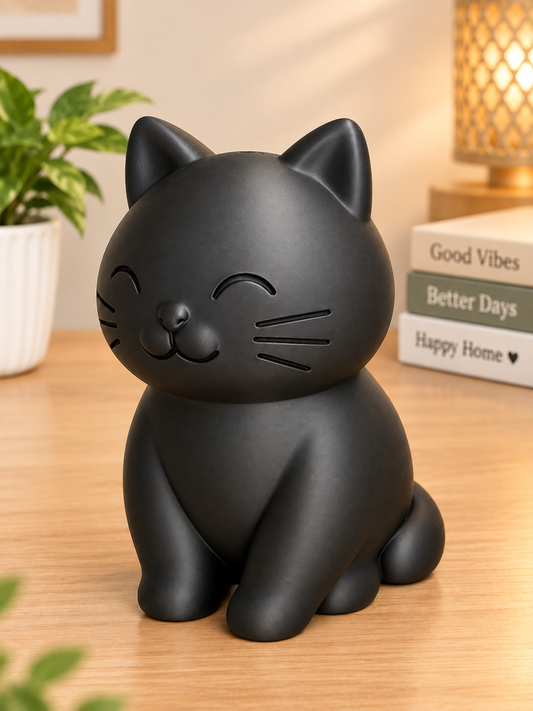 Cute Cat 3D Printed Gullak – Coin Bank