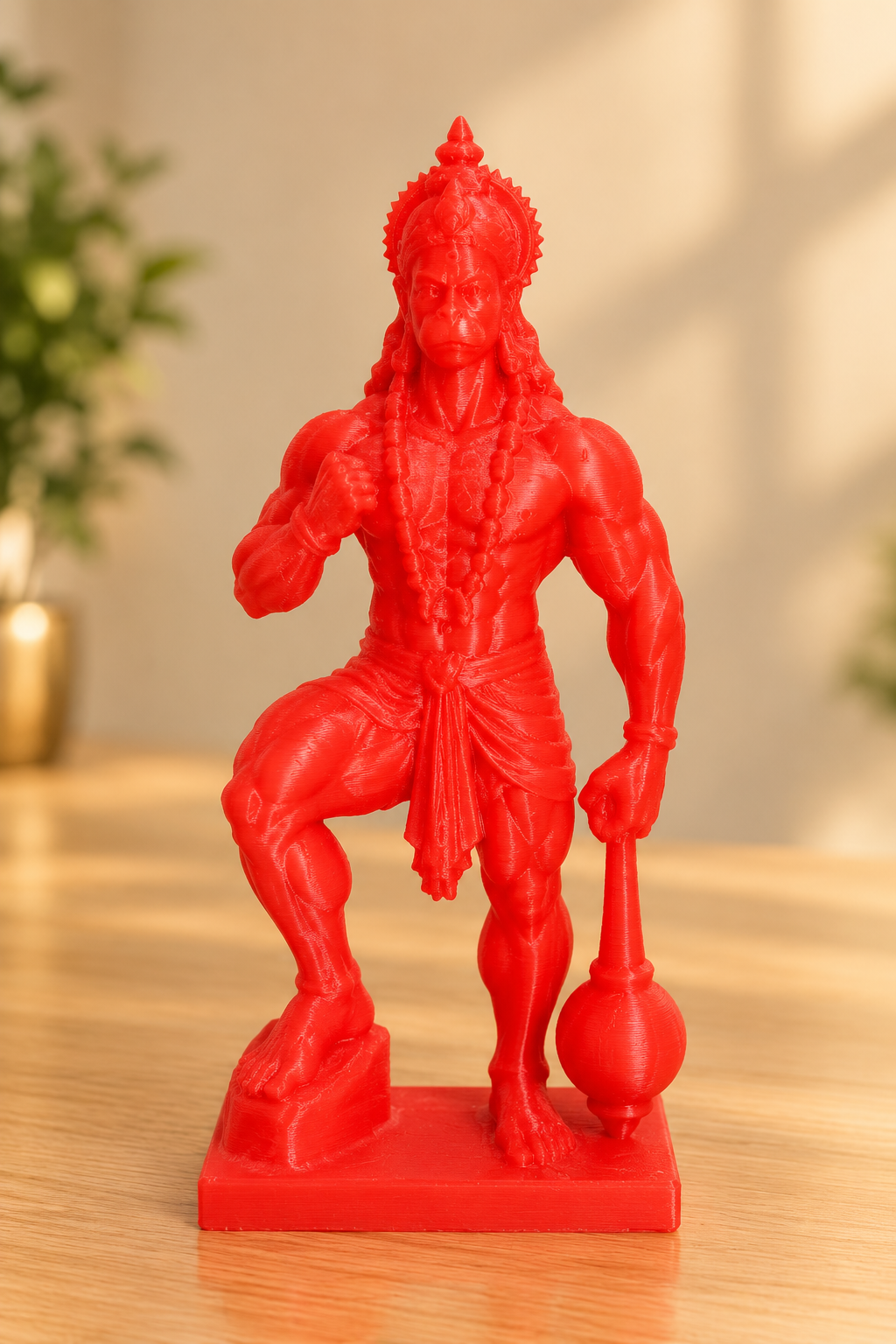 3D Printed Lord Hanuman Statue – Bajrangbali Decorative Spiritual Showpiece