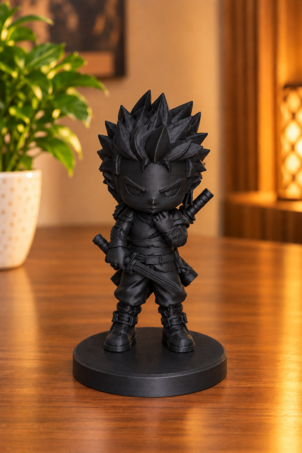 3D Printed Roronoa Zoro Inspired Warrior Figurine – One Piece Anime Collectible