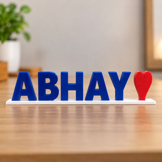 Personalized 3D Printed Single Name Plank – Custom Name Tabletop Decor